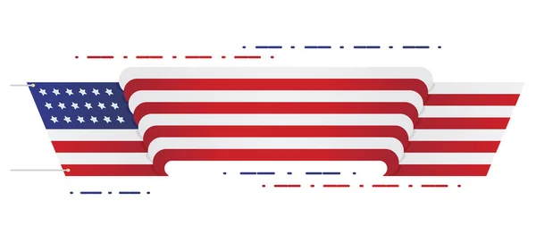 Bandiera americana di bella forma . — Vettoriale Stock