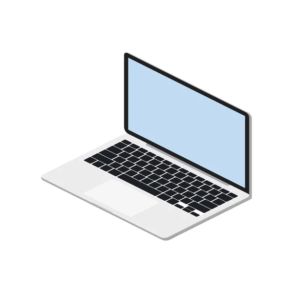 3D Isometric laptop on white background. — Stock Vector