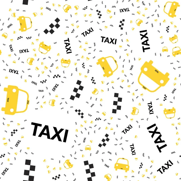 Modello senza soluzione di continuità con icone taxi giallo . — Vettoriale Stock