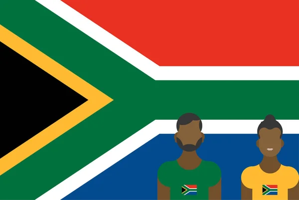 Afrikanische Flagge mit Familienpatrioten. — Stockvektor