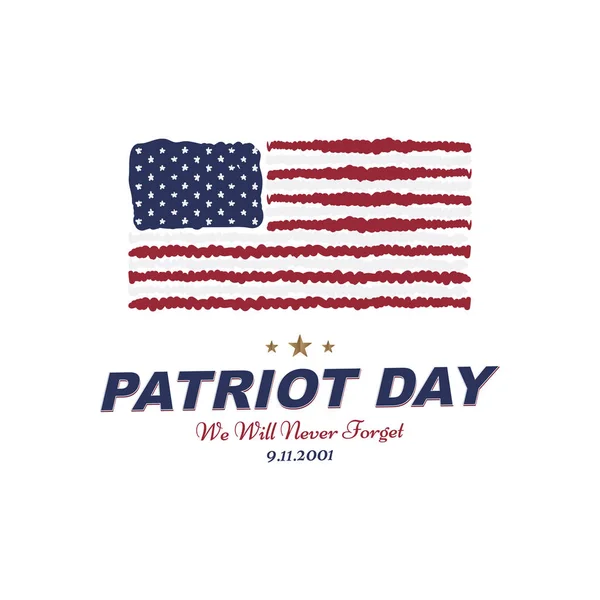 Dia do Patriota 11 de setembro. 2001 Nunca esqueceremos . —  Vetores de Stock