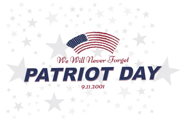 Patriot Day 11 settembre. 2001 Non dimenticheremo mai . — Vettoriale Stock