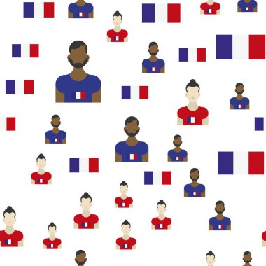 Bayrak ve insanlar ile Fransız seamless modeli.