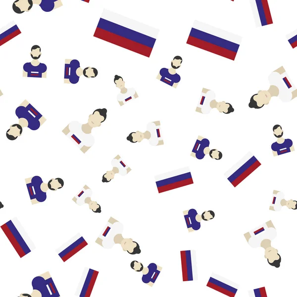 Orosz varrat nélküli mintát a zászlót, és az emberek. — Stock Vector