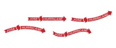 Jose Hurricane kırmızı sembol ve beyaz bir arka plan okları.