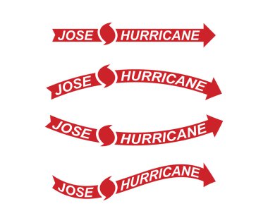Jose Hurricane kırmızı sembol ve beyaz bir arka plan okları.