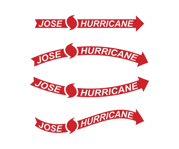 Красный символ Хосе Харрикейн и стрелы на белом фоне . — стоковый вектор