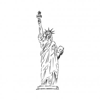 Özgürlük heykeli. Amerika Birleşik Devletleri üzerinden heykel.