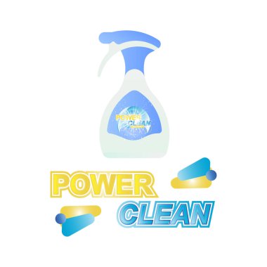 Güç temiz. Şişe yazıt ve ışık efektleri ile yıkamak için sıvı ile