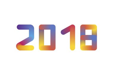 Sayısal imzası 2018. Yeni yıl için hafif bulanık metin efekti.