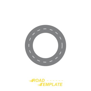 Beyaz bir arka plan üzerinde yuvarlak yol şablonu.