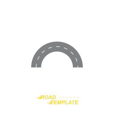 Beyaz bir arka plan üzerinde yuvarlak yol şablonu.