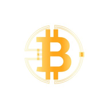 Elektronik Kripto para Bitcoin logosu.