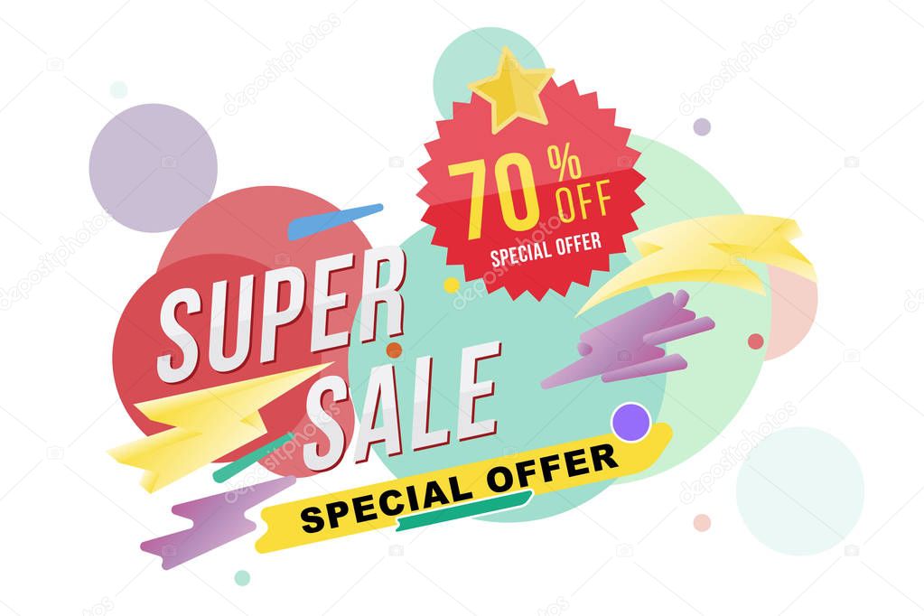Super sale 70 percent discount poster and flyer.