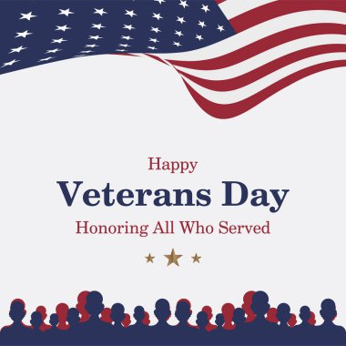 Gaziler günü kutlu olsun. ABD bayrağı ve arka plan bir asker ile tebrik kartı.