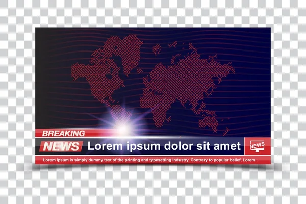 Banner Breaking News sablon címe fehér háttér képernyő Tv-csatorna. — Stock Vector