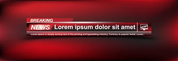 Breaking News templates titolo su sfondo a colori per il canale TV a schermo . — Vettoriale Stock