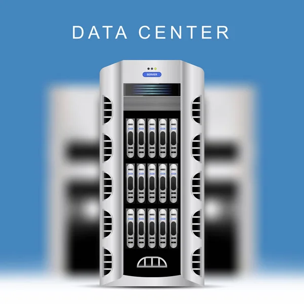 Szerverek az adatközpont a felhő számítástechnikai fogalom vektor. — Stock Vector