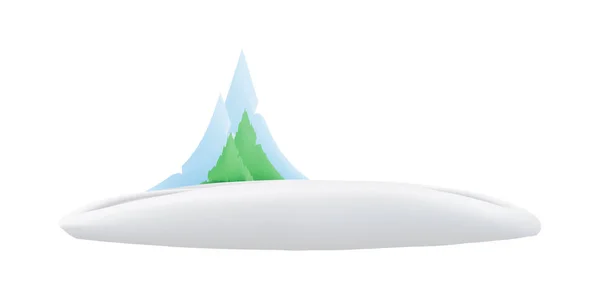 一组绿色的树木和山脉在雪中, 在圣诞节和新年的梯度. — 图库矢量图片