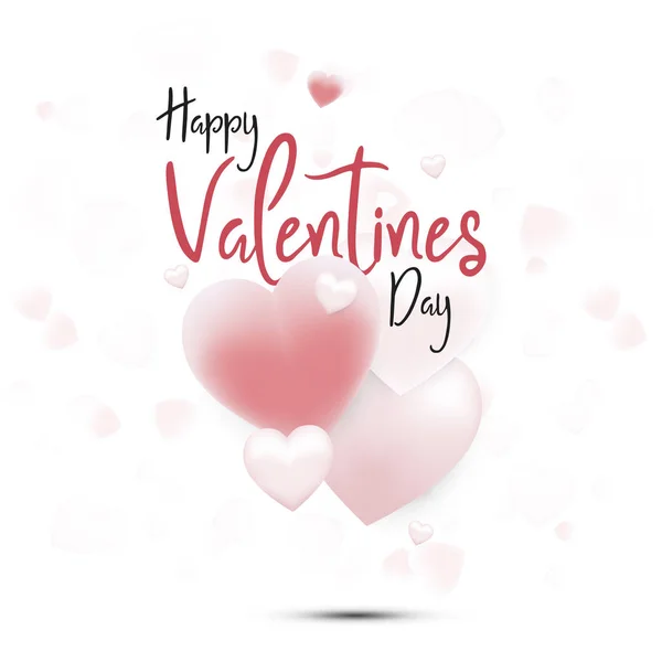 Valentinstag Banner mit rosa Herzen. — Stockvektor