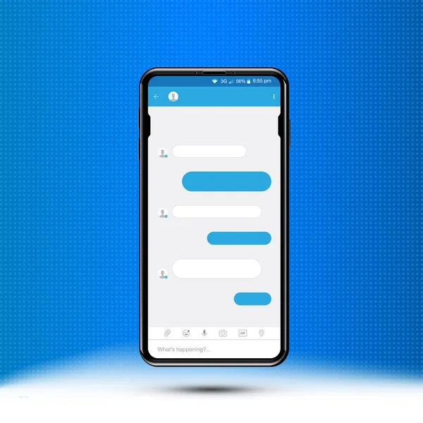 Nuevo mensaje en un smartphone realista . — Vector de stock
