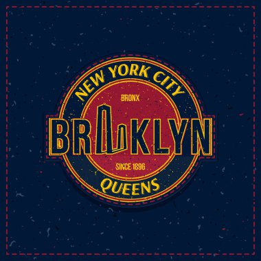 Bir eski stil dokulu kıyafetler için bir yama olarak retro Vintage amblemi.