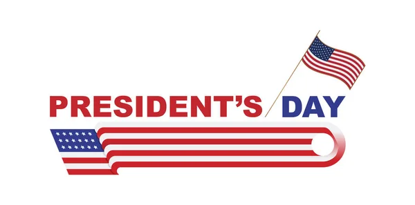 Happy Presidents Day of USA. Template design element with text and US flag — Stock Vector