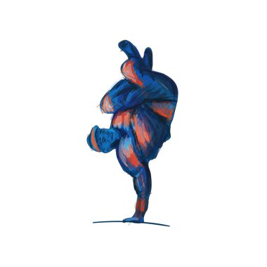 Genç çocuk komplike bir yandan bir donma yapar. B-Boys ve Break dans kavramı