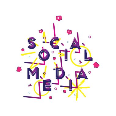 Sosyal medya - bir font yazıt simgeleri ile yeni arkadaşlar, seviyor ve Yorumlar.