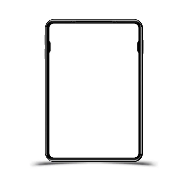 Realistisches schwarzes Tablet auf weißem Hintergrund. Flat Vector Illustration Folge 10 — Stockvektor