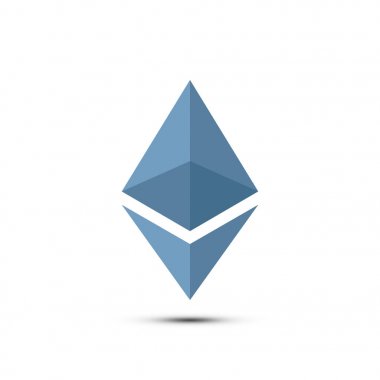 Ethereum cryptocurrency dijital para. Düz vektör çizim Eps 10