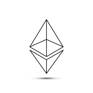 Ethereum cryptocurrency dijital para. Düz vektör çizim Eps 10