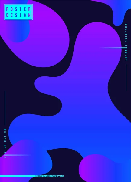 Affiche de design créatif minimaliste abstrait avec dégradé coloré fluide. Modèle couverture futuriste. Illustration vectorielle plate EPS 10 — Image vectorielle