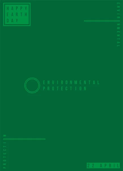 Happy dag van de aarde abstract minimalistisch poster met groene verloop. Sjabloon futuristische dekking. Platte vectorillustratie EPS-10 — Stockvector