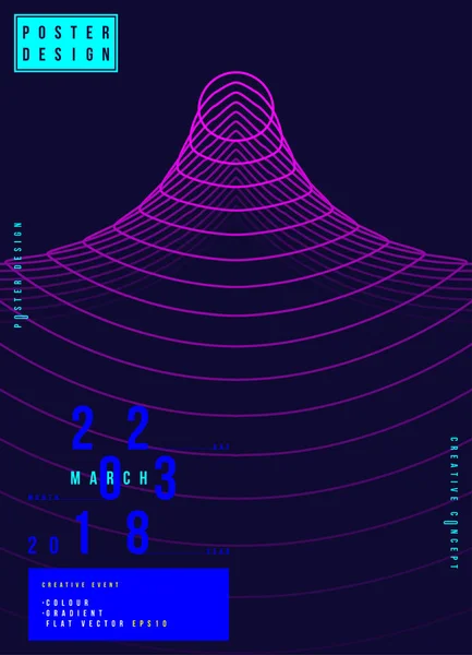 Abstraktes, kreatives Design-Plakat für kreative Veranstaltung mit blauem Hintergrund. Vorlage futuristisches Cover. Flat Vector Illustration Folge 10 — Stockvektor