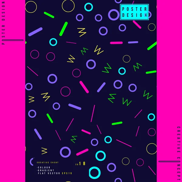 Affiche abstraite de design créatif pour événement artistique avec fond couleur. Modèle couverture futuriste. Illustration vectorielle plate EPS 10 — Image vectorielle