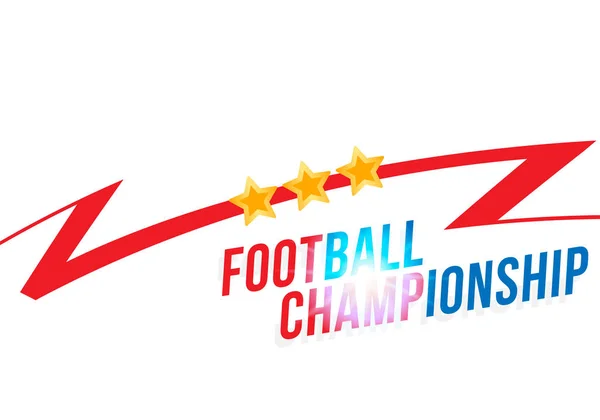 Campeonato de futebol. Formato horizontal de modelo de banner com uma inscrição de fonte com um efeito de luz brilhante — Vetor de Stock