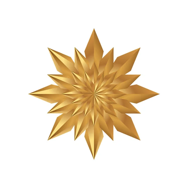 Золотая звезда выделена на белом фоне. Праздничный символ Рождества и Нового года. Плоская векторная иллюстрация EPS10 . — стоковый вектор