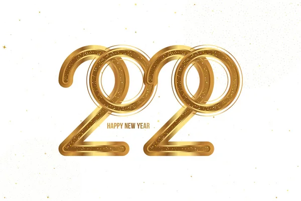 Tarjeta de felicitación para Feliz Año Nuevo con signo de oro 2020 sobre un fondo blanco. Ilustración vectorial plana EPS10 — Vector de stock