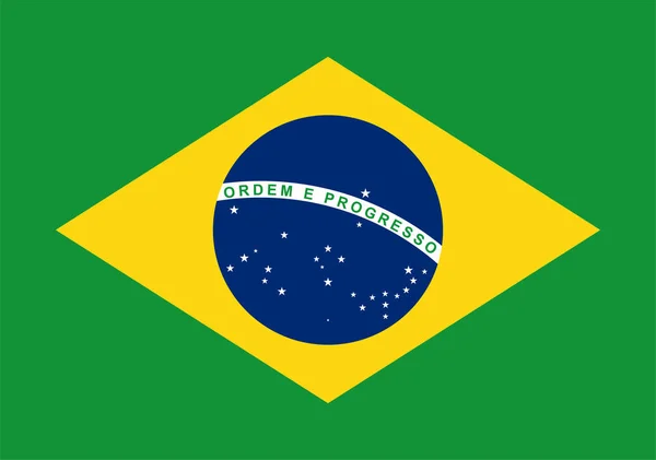 Brezilya bayrağı. Düz vektör illüstrasyonu Eps10 — Stok Vektör