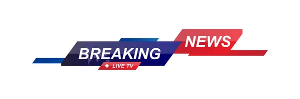 Breaking News sablon cím világtérképpel fehér háttér képernyő TV csatorna. Lapos vektor illusztráció Eps10 — Stock Vector