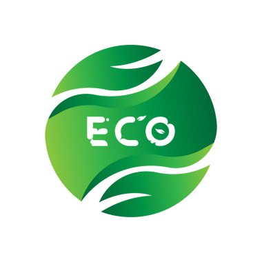 Dünya ekoloji doğası için yeşil ağaç yapraklı logo. Düz Vektör İllüstrasyonu Bölüm 10