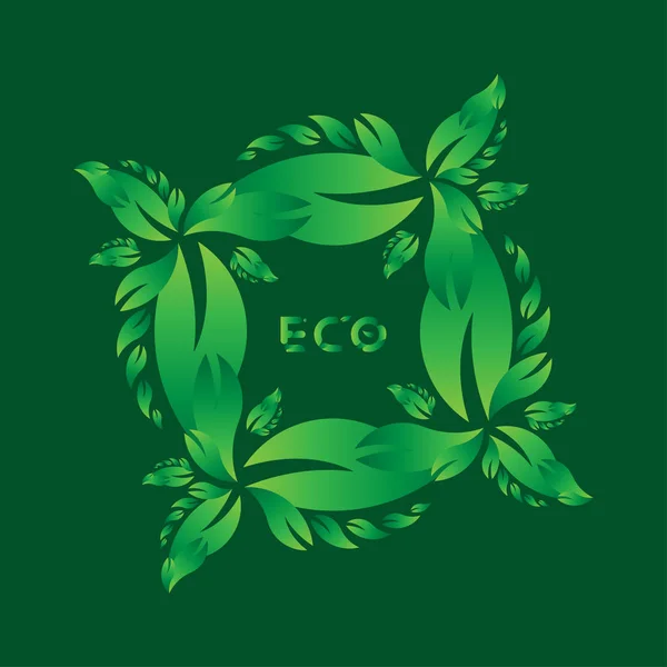 Logotipo com folha de árvore verde para a natureza ecologia mundial. Ilustração vetorial plana EPS10 — Vetor de Stock