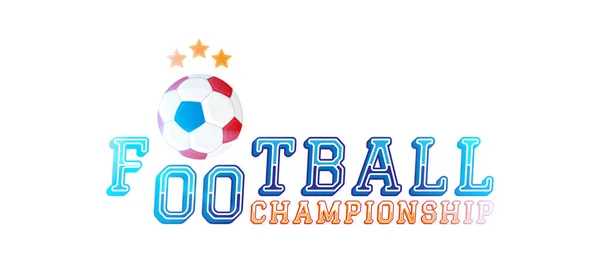 Championnat de football. Logo avec inscription de police originale et balle. Illustration vectorielle plate EPS10 — Image vectorielle