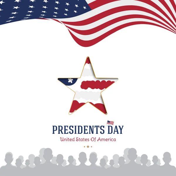Happy Presidents day. Typography inscription for banners, greeting cards, gifts etc. Flat vector illustration EPS10 — 스톡 벡터