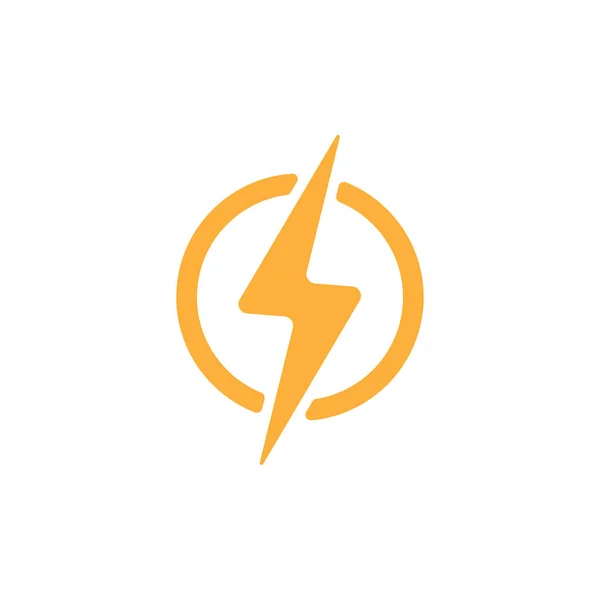 Электрическая молния по кругу. Концепция энергетического и громового электричества. Флэш-бэнд для сайта и логотипа. Плоская векторная иллюстрация EPS 10 . — стоковый вектор