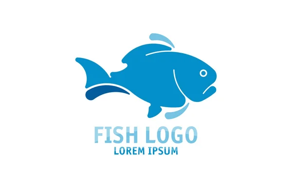 Fish Logo design vector template for sushi and seafood restaurant and shop. Flat vector illustration EPS 10 — 스톡 벡터