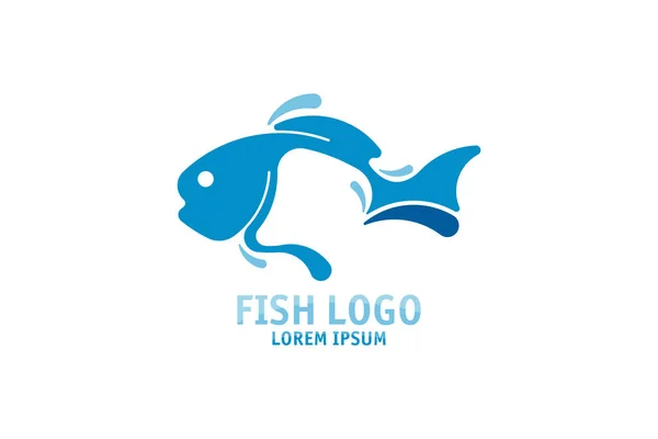 Fish Logo design vector template for sushi and seafood restaurant and shop. Flat vector illustration EPS 10 — 스톡 벡터