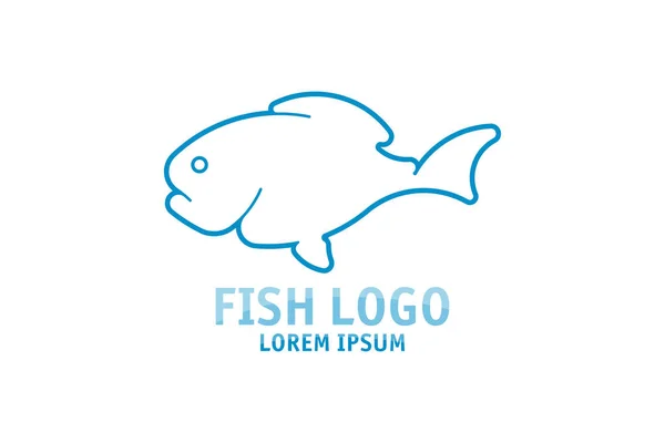Fish Logo design vector template for sushi and seafood restaurant and shop. Flat vector illustration EPS 10 — 스톡 벡터