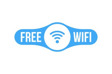Free Wifi Zone blue Icon. Flat vector illustration EPS10